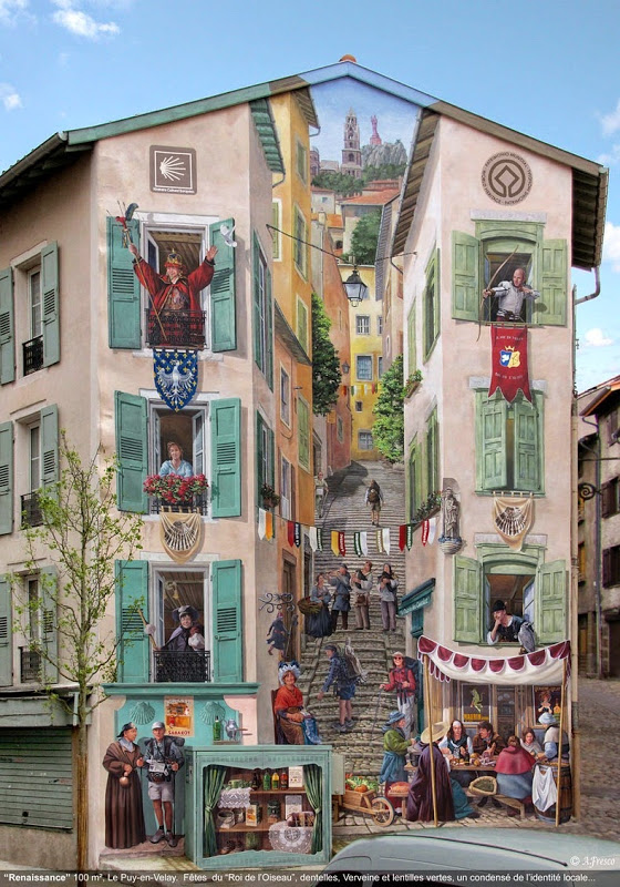 Обычный стрит-арт французского художника Патрика Коммеси авиатур